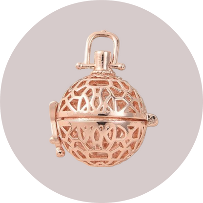 Engelsrufer stainless steel pendant "Rosé" with animal hair hemisphere