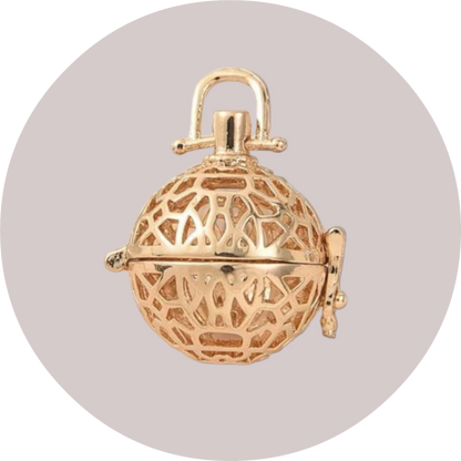 Engelsrufer stainless steel pendant "Gold" with animal hair hemisphere